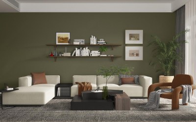 现代居家客厅3D模型下载